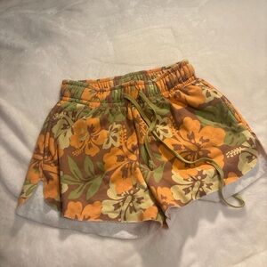 Floral Orange and Green Women's Shorts